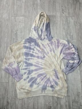 Tie-Dye Pastel Hoodie - Lavender & Cream Xs Oversized